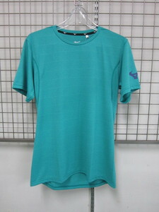 * бесплатная доставка * Mizuno 32MA9510 мужской рубашка с коротким рукавом тренировка рубашка оттенок голубого XL размер 