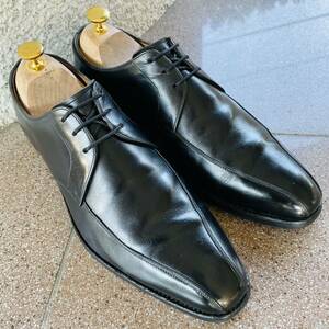 SCOTCH GRAIN スコッチグレイン スワールトゥ 24.5cm メンズ レザー 本革 ブラック 黒 外羽根 ビジネスシューズ 革靴