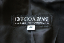 美品 ジョルジオ アルマーニ ウール 混 無地 ショール カラー ジャケット レディース 46 ブラック 黒 アウター ブレザー GIORGIO ARMANI_画像7