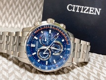 新品 シチズン CITIZEN 正規品 腕時計 エコ・ドライブ ソーラー腕時計ブルーダイヤル PCATウォッチ アラーム 永久カレンダー CB5880-54L_画像8