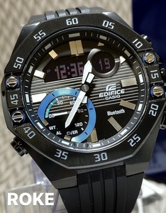 新品 カシオ CASIO 正規品 腕時計 エディフィス EDIFICE 腕時計 Bluetooth クロノグラフ スマートフォンリンク 腕時計 アナデジ ブラック