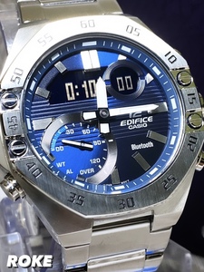 新品 カシオ CASIO 正規品 腕時計 エディフィス EDIFICE 腕時計 Bluetooth クロノグラフ スマートフォンリンク 腕時計 ブルー アナデジ