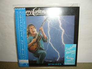 A.O.R.系フュージョンの大傑作 名手Larry Carlton 4th「Strike Twice」日本独自リマスターSHM-CD紙ジャケ仕様限定盤 国内盤未開封新品。