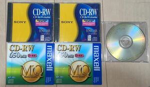 CD-RW　5枚【未使用】　650M マクセル ソニー他　5枚