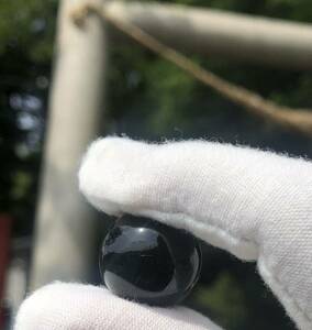 チベット産モリオン 丸玉　天然石置物　パワーストーン黒水晶　20ミリうぇD