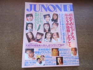 2103MK●JUNON ジュノン 1994.6 木村拓哉/武田真治/桜井和寿/とんねるず/浅野ゆう子坂井真紀鈴木杏樹/諸星和己/井ノ原快彦長瀬智也松岡昌宏