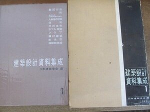 2205MK●「建築設計資料集成 1」日本建築学会編/1971昭和46.6第4版第9刷/丸善●製図方法/形/モジュラーコーディネーション/人体・動作空間