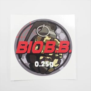 BBボトル サバゲ―ステッカー 手榴弾 【赤 0.25g】 1枚 BIO B.B. バイオビービー ボトルシール