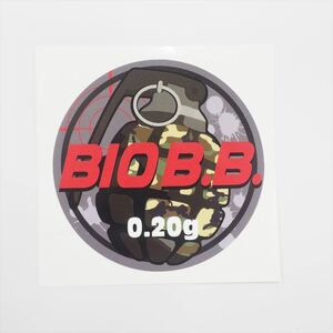 BBボトル サバゲ―ステッカー 手榴弾 【赤 0.20g】 1枚 BIO B.B. バイオビービー ボトルシール