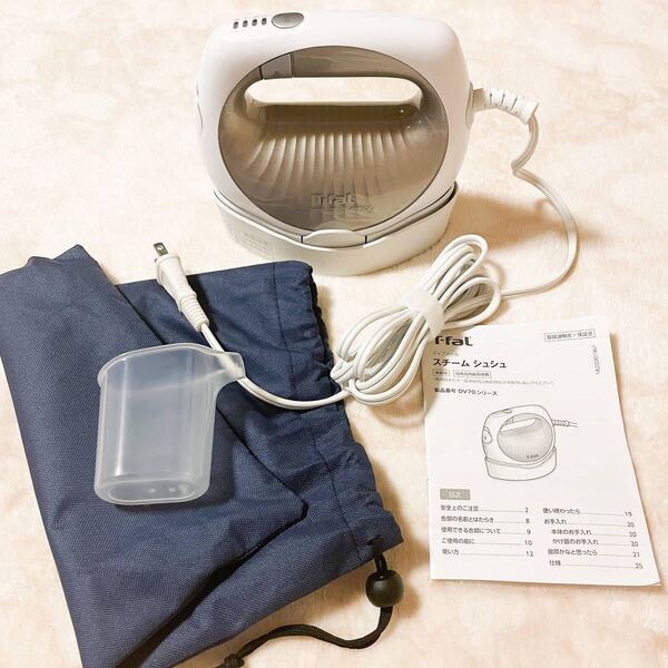 【T-Fal(ティファール)●スチームシュシュ アイロン 衣類スチーマー DV7060JO/美品】