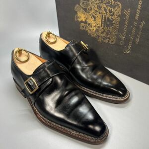 MECCARIELLO メッカリエロ　シングルモンク　革靴　ノルベジェーゼ製法　6 24.5cm 黒　ブラック　メンズ　シューキーパー付き