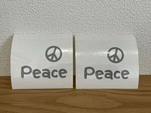 ■□■ peace ピース ☆ 平和 カッティング ステッカー シール デコ ■□■グレー 2シートセット