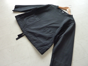 MHL マーガレットハウエル MARGARET HOWELL 上質コットン100％ 大人可愛い裾リボンのシンプルカットソー 黒色 ブラック サイズⅡ