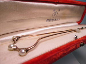 [. month ] antique * Ono spring K1 2 ps pearl decoration ornamental hairpin 6,73g also case attaching 