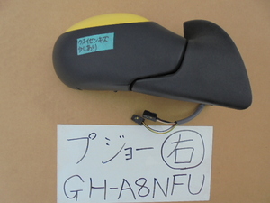 プジョー 19年 GH-A8NFU 右ドアミラー 電動格納式 電動リモコン式 5ピン 4ピン カラー番号不明