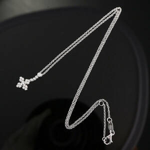 ＜StarJewelry＞　K18(WG)　ダイヤ　ネックレス　D0.19　（スイングタイプ）　【CGK4052】