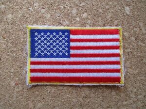 90s 米国アメリカ星条旗ビンテージ刺繍ワッペン/U.S.A.国旗サバゲー米軍ミリタリー旅行スーベニア観光アップリケUSA土産パッチA11