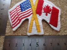 80s アメリカ カナダ友好USA国旗CANADA刺繍ワッペン/星条旗メープルリーフ旅行スーベニア観光エンブレム米国ビンテージmade in usa_画像8