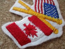 80s アメリカ カナダ友好USA国旗CANADA刺繍ワッペン/星条旗メープルリーフ旅行スーベニア観光エンブレム米国ビンテージmade in usa_画像3