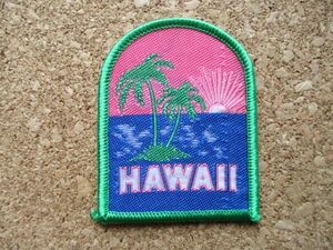 90s ハワイ HAWAII ワッペン足/緑アップリケVoygerトロピカル観光お土産ビンテージ旅行アメリカUSAパッチSURFビンテージ アロハ