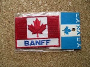 70s カナダ国旗 CANADA BANFF バンフ メープル ビンテージ刺繍ワッペン/カエデ自然メープルリーフ旅行スーベニア観光エンブレム楓スキー
