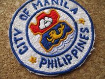 フィリピン共和国CITY OF MANILAマニラPHILIPPINESワッペン/A横振り刺繍 手振り東南アジア旅行スーベニア土産バックパッカー旅_画像2