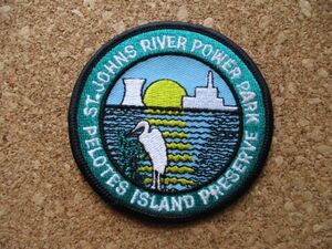 90s セントジョンズリバーパワーパークST.JOHNS RIVER POWER PARK PELOTES ISLAND PRESERVE刺繍ワッペン/発電所A土産アップリケUSAパッチ