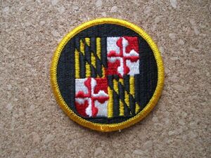 80s アメリカ合衆国 メリーランド州 刺繍ワッペン/バックパッカー旅アメリカUSAエンブレム スーベニア紋章アップリケ パッチ旅行