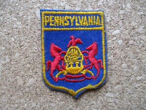 80s ペンシルベニア州 PENNSYLVANIA 刺繍ワッペン/州旗ビンテージVoyager旅行アメカジ観光スーベニア土産アップリケUSAパッチ