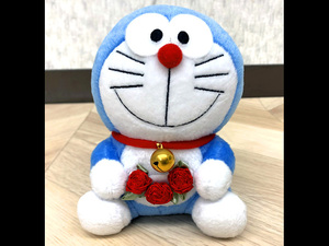 3R0376●Doraemon's bell ドラえもん ぬいぐるみ 薔薇 バラ 花 ドラえもんズベル●0519【中古】