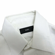 y■シップス/SHIPS ホリゾンタルカラー長袖シャツ■白【 39 】ビジネスMENS/33【中古】_画像2