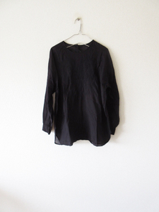 美品 2020SS maison de soil / メゾンドソイル NMDS20081 ORGANIC VOILE BACK OPENING CREW-NECK EMB SHIRT II * 刺繍 ブラウス