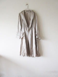 【定価6.8万】 humoresque / ユーモレスク ES2501a gawn Silk100% BEIGE * シルク コート ガウン ローブ ワンピース