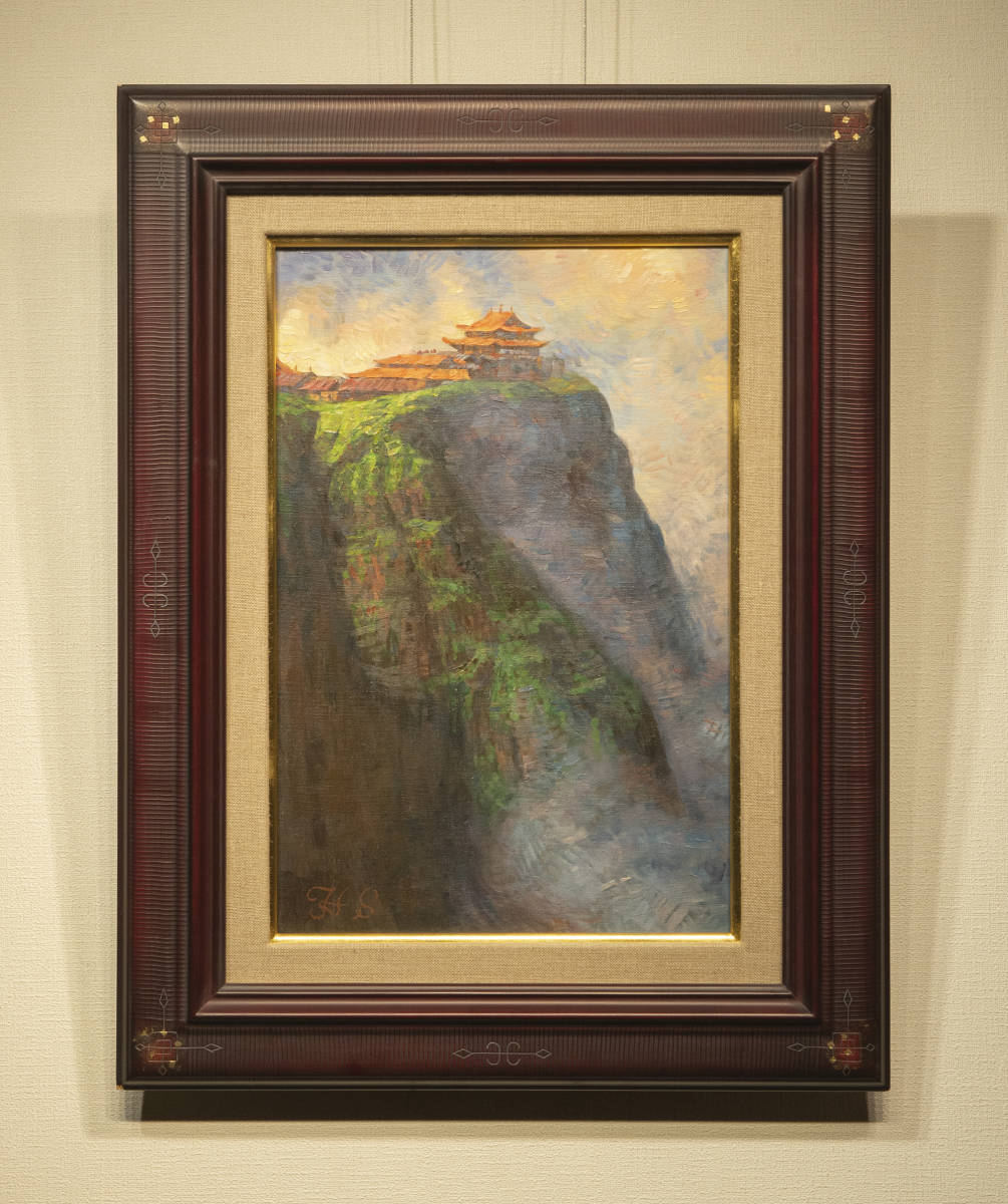 张豫园风景油画带框真品张宇中国画当代艺术, 绘画, 油画, 自然, 山水画