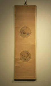 仇英 （款） 人物図 立軸 模写 中国 古画 絵画