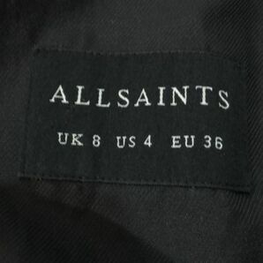 【Used】ALLSAINTS オールセインツ ポルトガル製 レーヨン×ポリ スーパーロング チェスターコート スプリングコート 黒 36 S ■ET22A0128の画像7