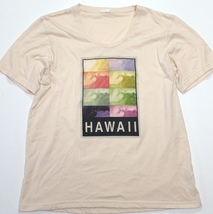 GU Tシャツ XLサイズ ハワイ 夏服 HAWAII 半袖 ベージュ 古着_画像6