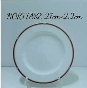 鋤62）3枚 ノリタケ ボーンチャイナ ボルドー ライン　プレート 27cm Noritake　bone china 高級 ホテル 洋食器 (⑥220411)