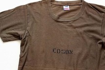 ★80s USA製 FRUIT OF THE LOOM ステンシル コットンTシャツ 茶 S★オールド ビンテージ ミリタリー アンダー インナー 米軍 U.S.ARMY_画像1