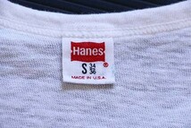 ★70s USA製 Hanes 無地 バインダー Vネック コットンTシャツ 白 S★C ビンテージ オールド インナー アンダー_画像3