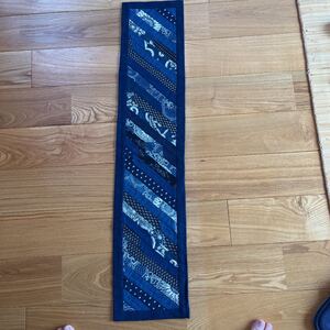 ハンドメイド 藍パッチワークラグ