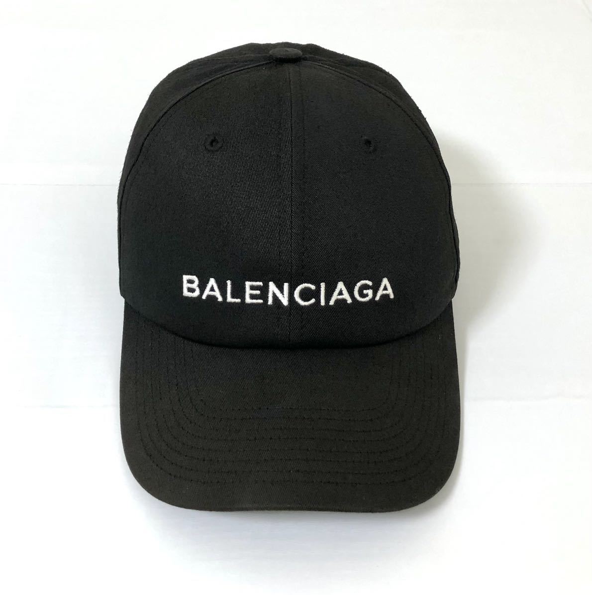 ブラック系くらしを楽しむアイテム希少 BALENCIAGA キャップ 黒ロゴ 美 オフライン販売 【美品】バレンシアガ ロゴ キャップ 帽子 希少 黒 キャップ