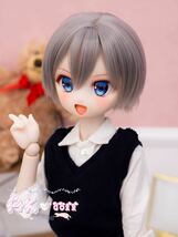 【AK*doll】DDH-01 カスタムヘッド 開口 SWセミホワイト リテイク品 デカールアイ付き_画像7