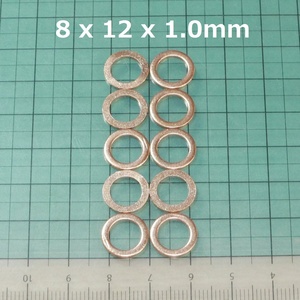  copper washer 10 pieces set M8 (8 x 12 x 1.0mm crush washer )