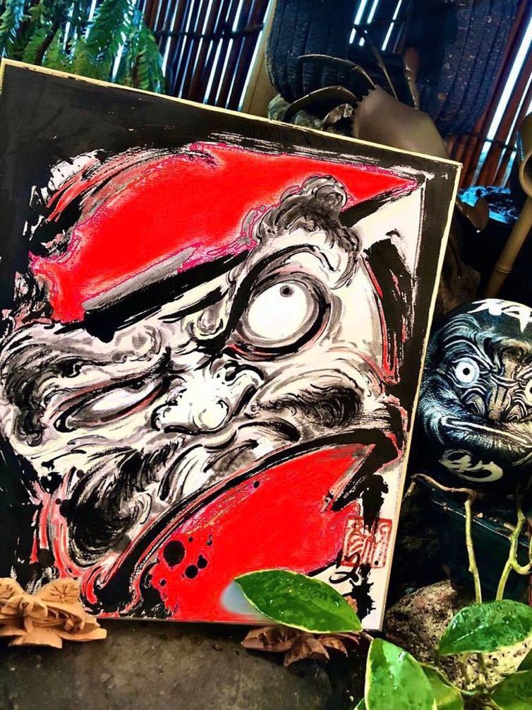 [Pintura en tinta] Pintura de Daruma Pintura en tinta Sumi-e Tinta Daruma DARUMA ART, Cuadro, pintura japonesa, persona, Bodhisattva