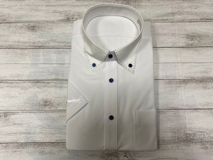 半袖 ドレスシャツ　L（41） ワイシャツ ボタンダウン　EXLM18-03-751