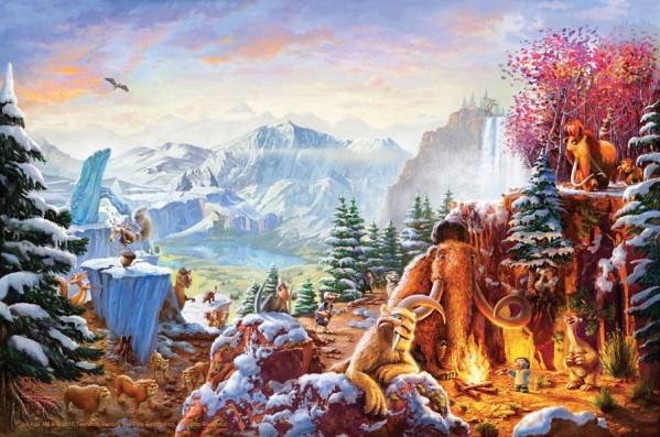 [Peinture occidentale] Thomas Kinkade Ice Age Impression sur toile de grande taille, ouvrages d'art, peinture, autres