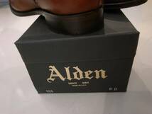 定価以下 (26cm) ALDEN 911 ストレートチップ メダリオン ブラウン レザー 革靴 オールデン カーフ 茶 コードバン 990 27 ウィングチップ_画像2