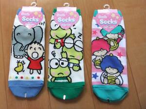 * records out of production commodity new goods tag attaching [ Kero Kero Keroppi, all. ...,goropika Don ] short socks 3 pair collection 23~25cm