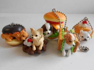 #LDg11BZ....8 all 5 kind dog DOG Belgium chiwa waffle cream toy *BANDAI Bandai *200 jpy =017772_c